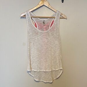 Bella D. Beige Striped Tank Top
